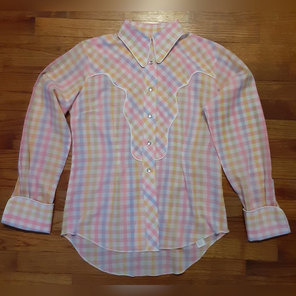 Vintage H Bar C Western Shirt Pearl Snap Closure